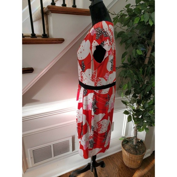 NewYork Co. Women Multicolor Polyester V-Neck Short Sleeve Knee Length Dress XL - Picture 6 of 13